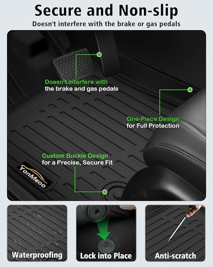 Floor Mats Custom for Honda Passport 2026 Trunk Mat with Backrest Mat All Weather TPE Rubber Cargo Liner Full Set Floor Liners for Passport Accessories (Trunk Mat+Backrest Mats+Floor Mats)
