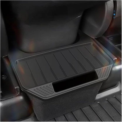NanDeZ Compatible For Tesla Model Y 3 2022 2023 TPE Rear Center Console Storage Box Car Console Organzier Tray Case Trash Can Car Accessories, Black