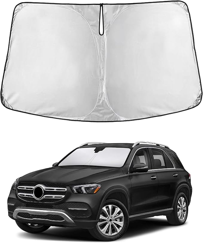 EcoNour Windshield Sun Shade Compatible for Mercedes Benz GLE 2020–2026 | Luxury SUV Front Window Sunshade | Foldable Sun Visor Protector | UV & Heat Blocking | Keeps Interior Cooler