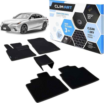 CLIM ART All-Weather Car Floor Mats Compatible with Lexus ES 2019-2026, Custom-Fit Heavy-Duty Floor Liners for Cars & SUVs, Car Accessories for Men & Women, Black - FL011519179