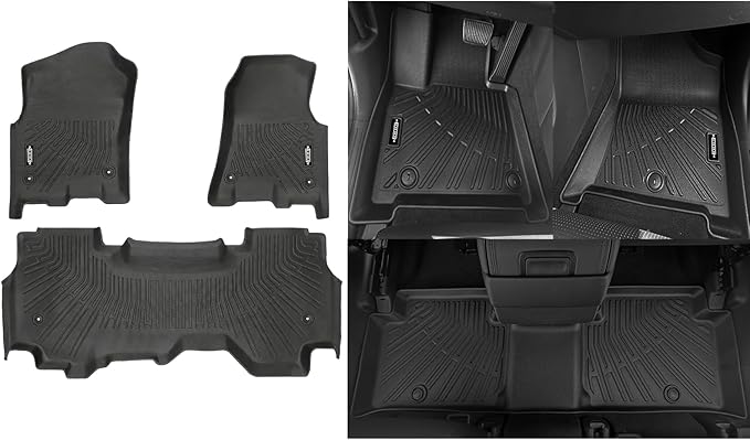 Custom Fit Floor Mats for Ram 1500 Quad Cab 2019-2024 Bucket Seat Without 2nd Row Under seat Storage(Not Fit 1500 Classic Model/Crew Cab), All Weather TPE Floor Liners, Interior Accessories