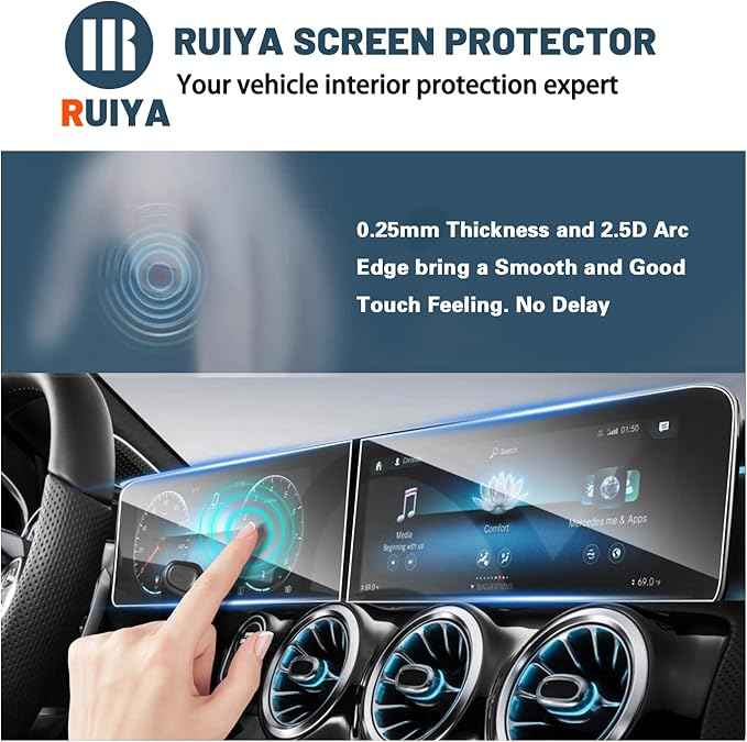 2020-2025 2026 GLB 250 Screen Protector for Benz GLB 250 10.25" Split Screen,for Mercedes Benz GLB 250 Accessories 9 HD Anti-glare Tempered Glass Compatible with 2020-2026 Mercedes GLB 250(2PCS)