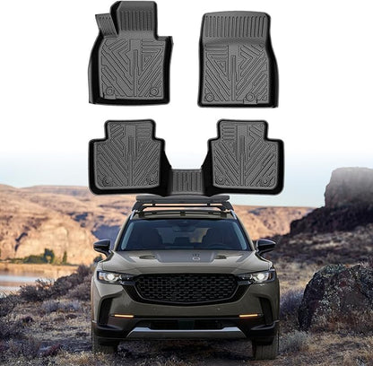 Mixsuper Liner Floor Mats Compatible with 2023-2026 Mazda CX-50 CX50 (Not for Hybrid), All Weather Floor Liners Durable 1st and 2nd Row Set Black