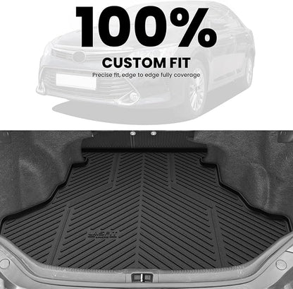 LASFIT Trunk Mat for Toyota Camry 2017 2016 2015(Not Fit Hybrid), Custom Fit TPE All Weather Cargo Mat for Camry 2015-2017 Trunk Liner Rear Cargo Liner, Black