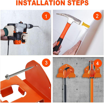 Garage Organization Weedeater Hanger,2 Pack Weed Eater Hanger For Wall, Heavy Duty Weed Wacker Hooks, Garage Organization Storage Shed Organizer Mounted Trimmer Rack