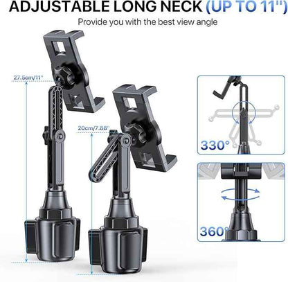 Miracase Cup Holder Tablet Mount for Car, [2025 Latest Upgraded] Adjustable Long Neck Car Tablet Holder Friendly Compatible with iPad, Pro, Air, Mini Samsung Galaxy Tab, All 6.1-12.9" Tab