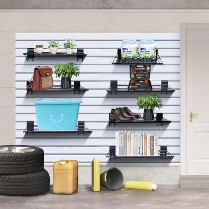 Slatwall Shelves, Slat Wall Accessories, Slat Wall Wire Shelf, Heavy Duty Garage Storage Slatwall Shelf(24-Inch Width,6 Pack)