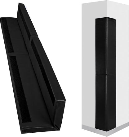 Wall Corner Guards & Edge Protector, Heavy Duty Wall Corner Protective Safety Padding, All-Weather 2 Sides Corner Pad for Gyms, Basketball Court, Playrooms, Garages,etc. (Black, 5FT Tall 6in Sides)