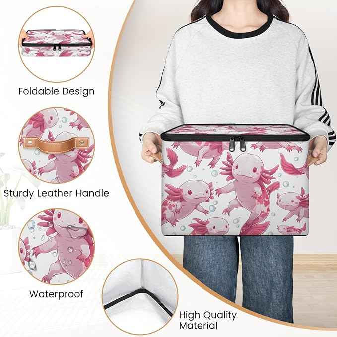 Ocean Storage Bins with Zipper Lids for Bedroom Kitchen Bathroom Storage Basket Foldable Toy Cube Storage Organizer for Kid Teen Women Men
