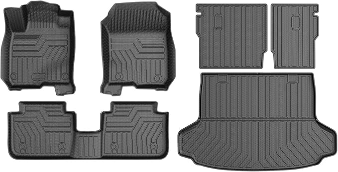 Mixsuper Liner Floor Mats for Honda HR-V 2023-2026 (Include Hybrid) & Acura ADX 2025, Cargo Mat Backrest Mats for HRV, All Weather Trunk Mat and 2 Row Floor Liners Set Black