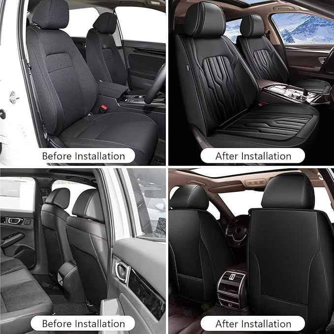 YORKENIC Fit for Jeep Liberty Seat Covers Front Set 2002-2012: Breathable Leather Car Seat Covers Compatible Airbag (2 Front Set, Black)