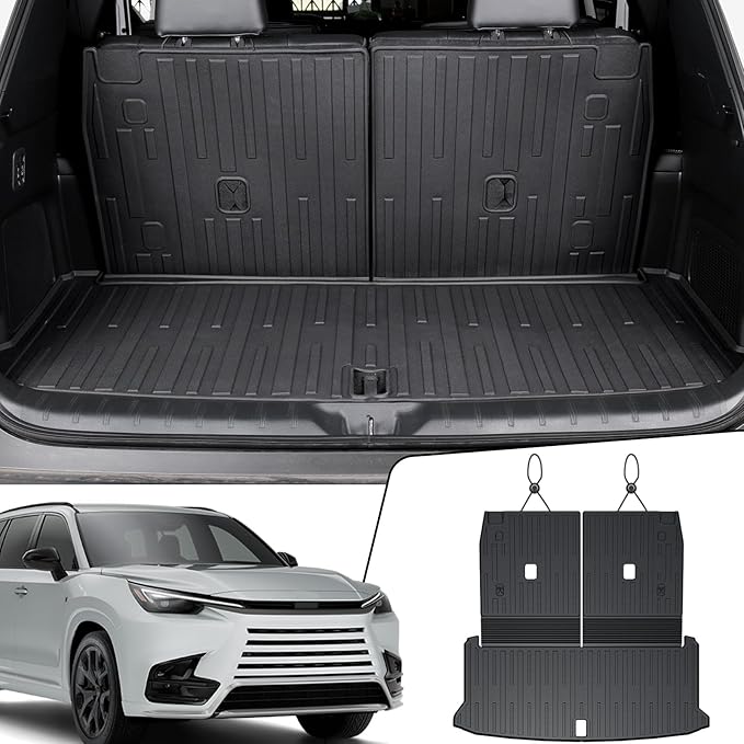 Cargo Mat with Backrest Mats for 2024 2025 2026 Lexus TX 350/500h/550h+, All Weather TPE Protectors Cargo Liner Accessories for TX350/TX500h/TX550h+ (Cargo Mat with Backrest Mats)