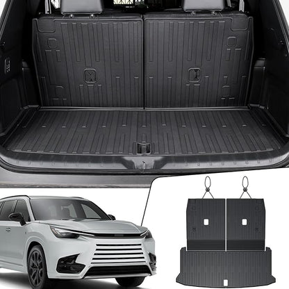 Cargo Mat with Backrest Mats for 2024 2025 2026 Lexus TX 350/500h/550h+, All Weather TPE Protectors Cargo Liner Accessories for TX350/TX500h/TX550h+ (Cargo Mat with Backrest Mats)