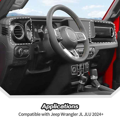 JeCar 2pcs for 2024+ Jeep Wrangler JL Interior Accessories Center Console Dash Panel Cover Trim (Carbon Fiber)