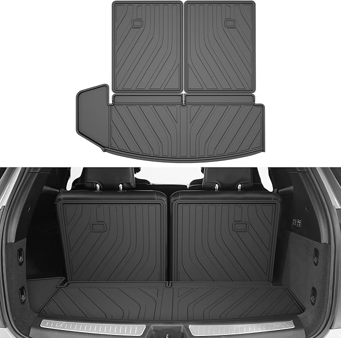 Cargo Liner & Third Row Seat Back Mats Custom Fit for Cadillac XT6 2020–2025 2026, TPE All Weather Waterproof Rear Cargo Mat Rear Trunk Liner Back Seat Cover Protector Trunk Mat Tray Pad Boot