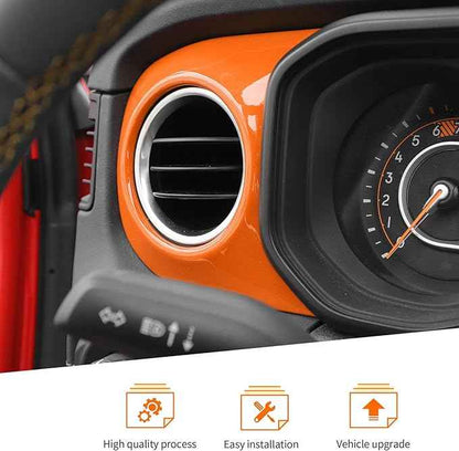 JeCar 2pcs for 2024 Jeep Wrangler JL Interior Accessories Center Console Dash Panel Cover Trim (Orange)