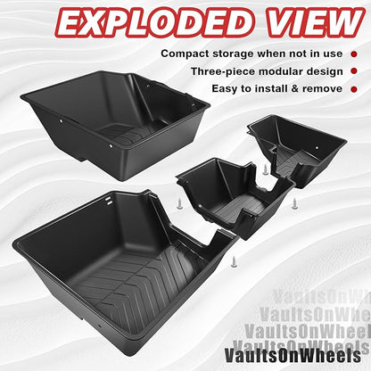 Under Seat Storage Box for Dodge Ram 1500 2025 2019-2024 Crew Cab Accessories Custom Fit Detachable Rear Underseat Organizer (No for Classic and Trim w/o Factory Under-seat Storage)