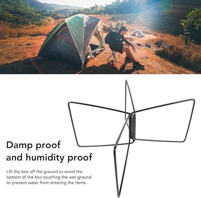 Srliya Cooler Stand, Stainless Steel Camping Storage Box Holder Rack for Outdoor, Folding with Carry Bag, for Hiking BBQ Fishing Picnic