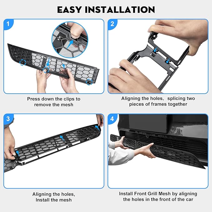 Grille Mesh Inserts for 2026 Tesla New Model Y Premium Front Air Inlet Vent Grille Cover Replacement for Tesla Model Y Juniper Accessories (Not fit 2026 Standard & Performance)