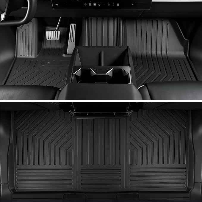 Floor Mats for Tesla Cybertruck 2023-2026, All Weather Floor Mats Truck Bet Mat Frunk Cargo Liner Accessories, Full Coverage Set