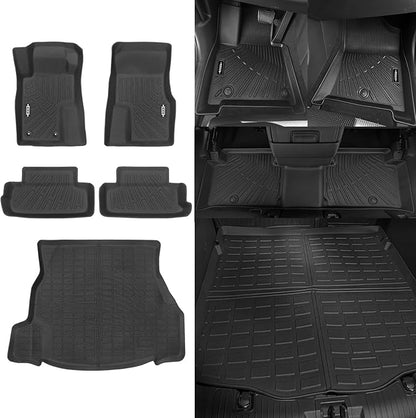 Custom Fit Floor Mats for 2010-2014 Ford Mustang, All Weather TPE Floor Liners with Trunk Mat, Odorless Full Set Interior Accessories