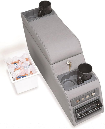 RAMPAGE PRODUCTS Locking Center Console for Jeep CJ/Wrangler YJ | Grey Denim | 31511 | Fits 1976-1983 Jeep CJ5 / 1976-1986 Jeep CJ7 / 1987-1995 Wrangler YJ
