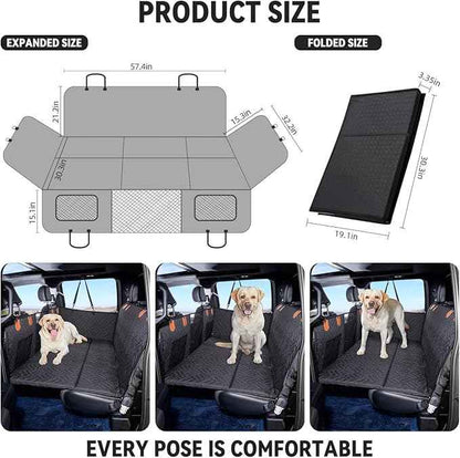 YJGF Dog Back Seat Extender for Truck,Truck Seat Cover Back Seat,Dog Hammock for Truck,Pet Seat Covers for Dogs,Hard Bottom Seat Extender for Dogs(Black,for Full Size Truck)
