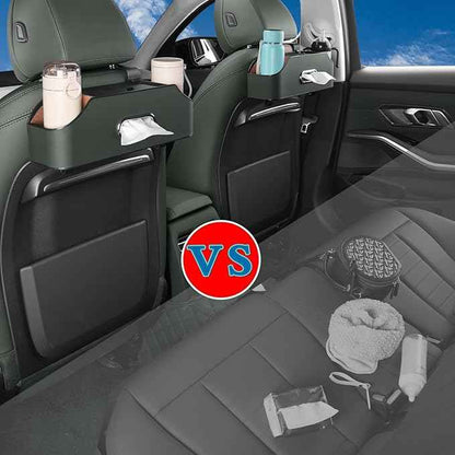 HOLDCY Car Back Seat Organizer with 2 Drink Cup Holder - Tissue Box and Storage Box Hook - Multi-functional Storage - Great for Kids and Travel (Green)