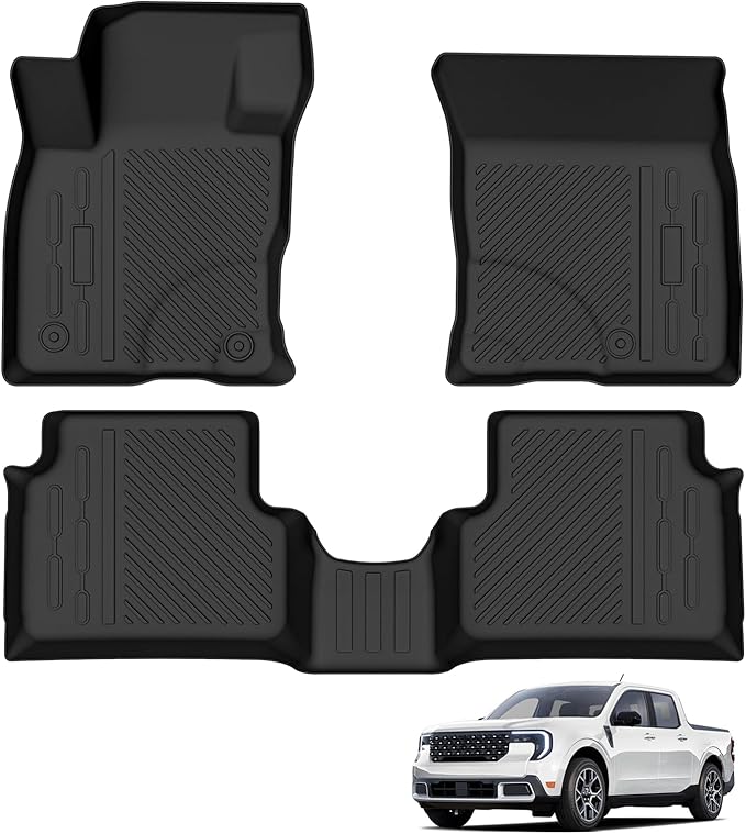 Custom Fit Floor Mats for 2022-2024 2025 Ford Maverick (Not for Hybrid), All Weather TPE Floor Liners, Odorless Full Set Interior Accessories