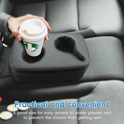 MARCHFA Automotive Cup Holders Tray Car Drink Holder SUV Back Seat Organizer Accessories Couch Cup Holder Tray Pillow Small (Reverse Direction Cup Holder)