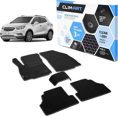 CLIM ART All-Weather Car Floor Mats Compatible with Chevrolet (Chevy) Trax 2014-2022, Custom-Fit Heavy-Duty Floor Liners for Cars & SUVs, Car Accessories for Men & Women, Black - FL011515084