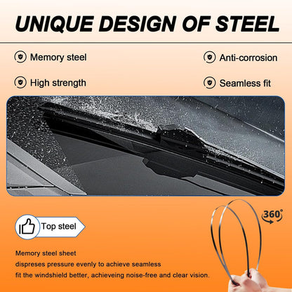 HULADAED® 16'' 16'' 12'' Windshield Wipers Replacement for Jeep Wrangler 2024-2018,Silicone Front Rear Wiper blades for MY Car-All Weather & Quiet(3 PACK)