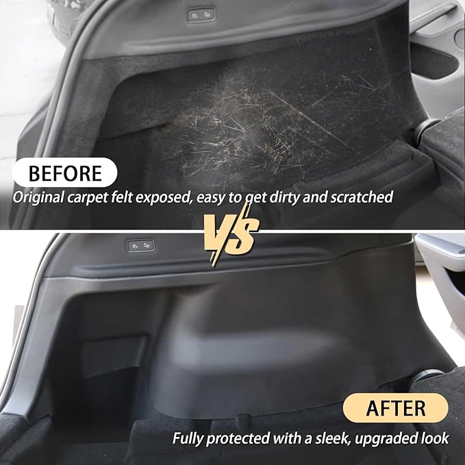 2PCS Rear Trunk Side Protector Covers for Tesla Model Y Juniper 2025 2026, Full Coverage Left & Right Trunk Side Guard Panel Protectors for Model Y Juniper Accessories, Anti-Scratch, Wear-Resistant