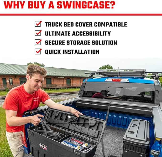 RealTruck UnderCover SwingCase Truck Bed Storage Box | SC300D | Fits 2002 - 2023 Dodge Ram 1500, 2003-20 2500/3500, Drivers Side (Without RamBox)