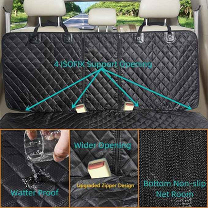Dog Car Seat Cover for Back Seat Cover for Kids, Waterproof X Large Rear Seat Protector for Pet Auto SUV Truck (XL, Black)