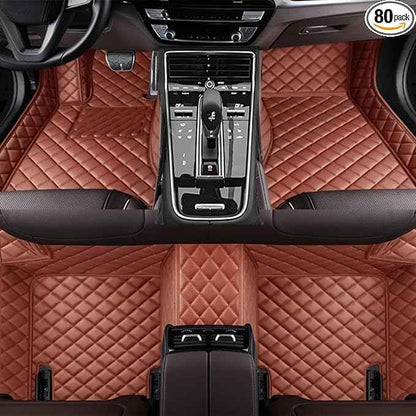 TREGOO All-Weather Anti Slip Floor mat is Suitable mats for floo of All for Tesla Models from 2012 to 2025 (Light Brown)
