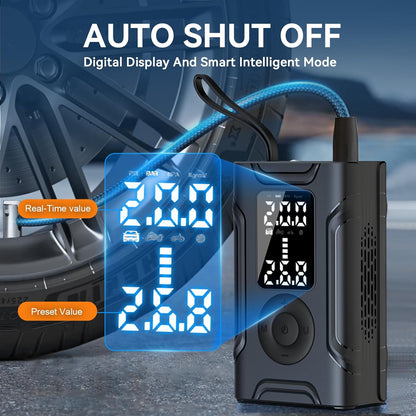 Tire Inflator Portable Air Compressor, Air Pump for Car Tires, 150PSI 20000mAh & 2X Faster Auto Tire Inflator with LED Light, LCD Display, Electric Air Pumps for Car Motorcycle Bike Balls