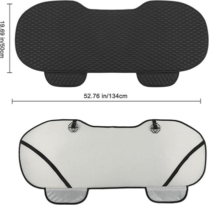 West Llama Pu Leather Car Seat Bottom Covers Protectors Include 1 Rear Bench Seat Cover Universal Fit 90% Vehicles,Black