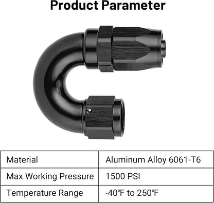 EVIL ENERGY 8AN 180 Degree One Piece Full Flow Hose End Fitting Swivel For CPE Braided Hose