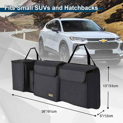 Deluxe Car Trunk Organizer, Detachable Backseat Hanging Organizer Storage Modules with Built-in Cooler for Car Small SUV, Patent Pending