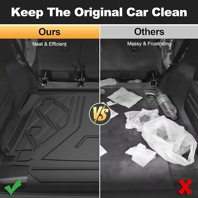 Upgraded Wrangler JL Trunk Mat | AOMSAZTO Cargo Liner for 2018-2026 Jeep Wrangler JL 4X4 Without OEM Subwoofer, All Weather Upgrade Cargo Mat Rubber for Wrangler JL-(Not for JK or 4XE)