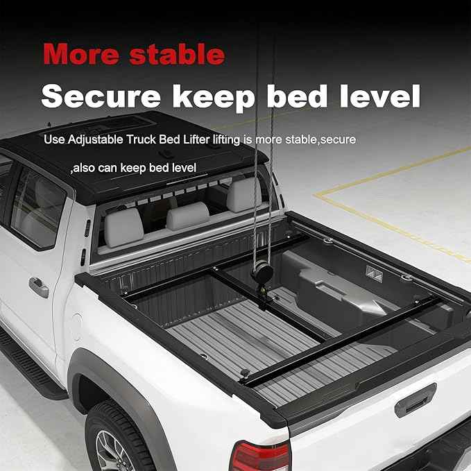 Truck Bed Lifter Box for Pickups Trucks, Heavy-Duty Truck Bed Lift Support 800 LBS Weight Capacity and Capacity Works On Beds, Black