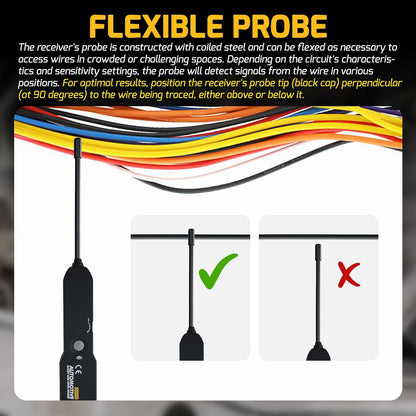 Automotive Electrical Open&Short Finder Circuit Tester Circuit Finder Detector Tone Generator Cable Wire Breaker Tracker Circuit Fault Finder DC 6-42V Car Diagnostic Tool
