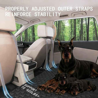 Upgraded Durable Hard Bottom Dog Car Seat Cover with EPE Sponge Cushion,Foldable Dog Rear Seat Protector,Waterproof Dog Hammock for Car, Seamless Dogs Back Seat Extender for Car SUV Truck(L)