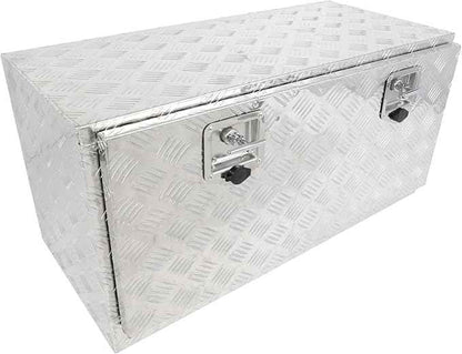 SCITOO 36 Inch Heavy Duty Truck Bed Tool Box,Aluminum Crossover Storage for Most Full Size Pickups,Lockable Weatherproof Diamond Plate Chest,Fits 36" Truck Beds,Easy Access to Load and Unload