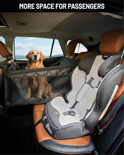 Large Dog Car Seat, Hard Bottom Back Seat Extender for Large Medium Dogs, Waterproof Dog Car Seat Cover, Non-Slip Car Hammock, Pet Seat Cover for Car/SUV/Truck(Black-L)