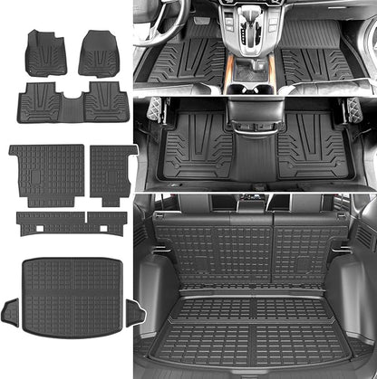 powoq Fuel Floor Mat Compatible with 2017-2022 Honda CRV Trunk Mat Floor Liner TPE Cargo Mat Replacement for 2017-2022 Honda CRV Accessories (Fit 17-22 Fuel Model, Trunk+Backrest+Floor Mat)