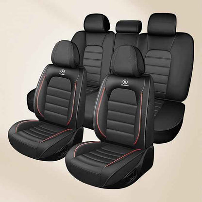 Car Seat Cover Fit for Honda CR-V 2014-2026 Waterproof Seat Covers,Nappa Faux Leather Breathable and Comfortable,Car Seat Protector Car Interior Accessories (Full Set) Black&Red
