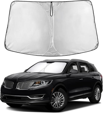 EcoNour Windshield Sunshade for Lincoln MKX 2016–2021 | Custom Fit Front Window Sun Shade | Blocks Harmful UV Rays & Reduces Heat | Foldable Sun Visor with Storage Pouch
