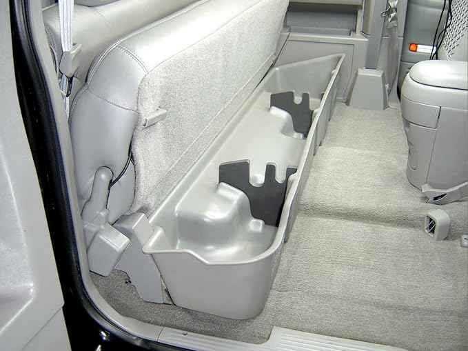DuHa 10037 Under Seat Storage fits 1988-1999 Chevrolet/GMC C/K Model Extended Cab | Black Heavy-Duty Backseat Organizer | Includes Dividers